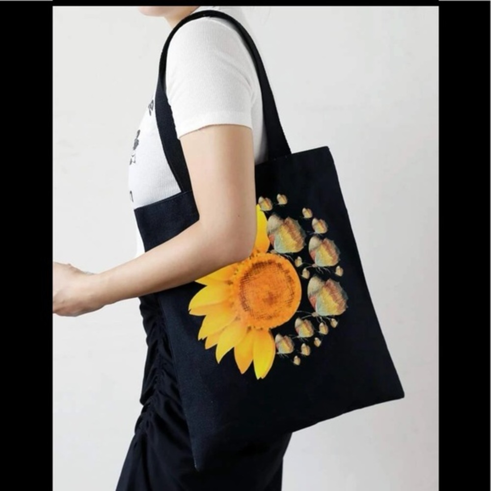 Sunflower Graphic Shopping Bag - Picture 4 of 6